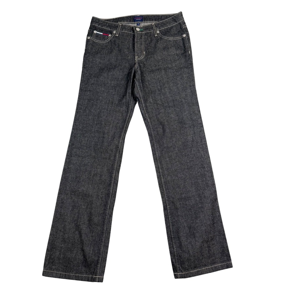 Tommy Jeans Hipster Straight Leg Black Denim Jeans Mens 9/30 Vintage 2000s
